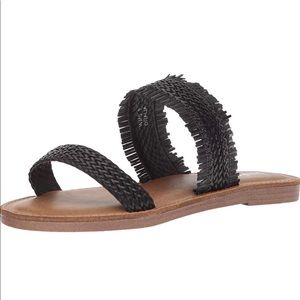 Report Oralia fringe black sandals